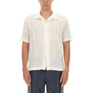 SEFR Men's Short-Sleeve Striped Resort Shirt Men WHITE Shirts
